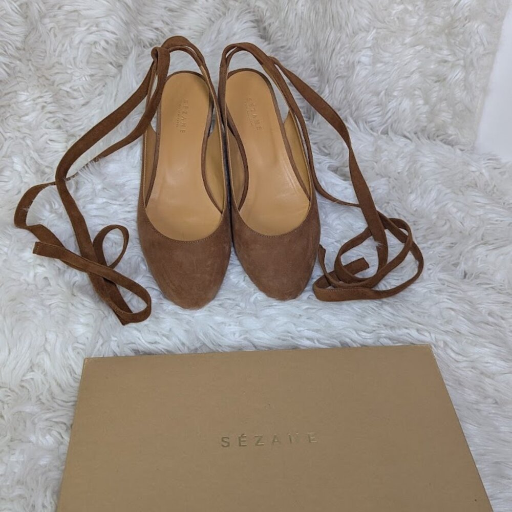 Sezane Ballerine Nina Flat in Noisette Size 36/US 6